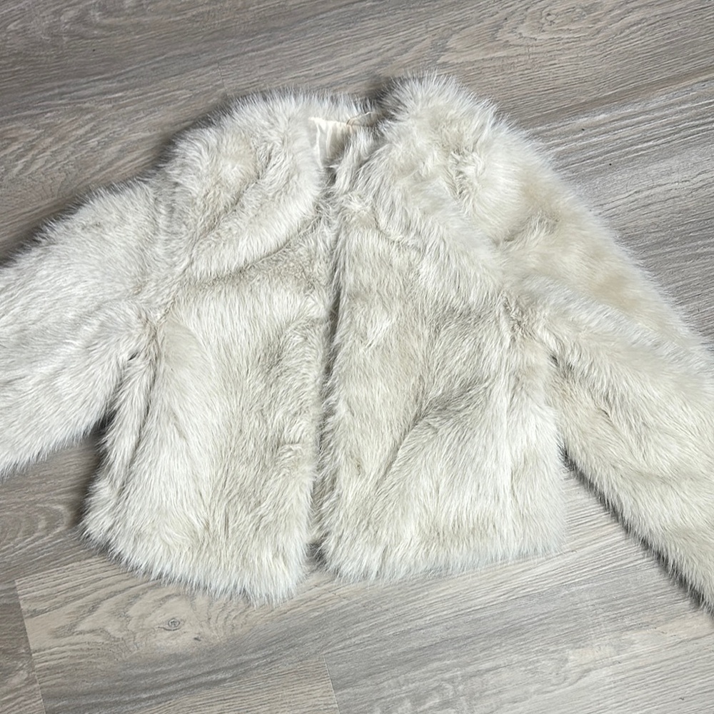 Faux Fur Jacket in Cream
